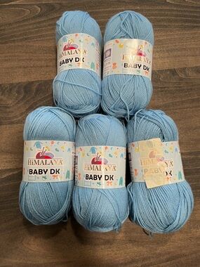 Himalaya Baby DK Yarn 
Color: Blue 
5 Skeins